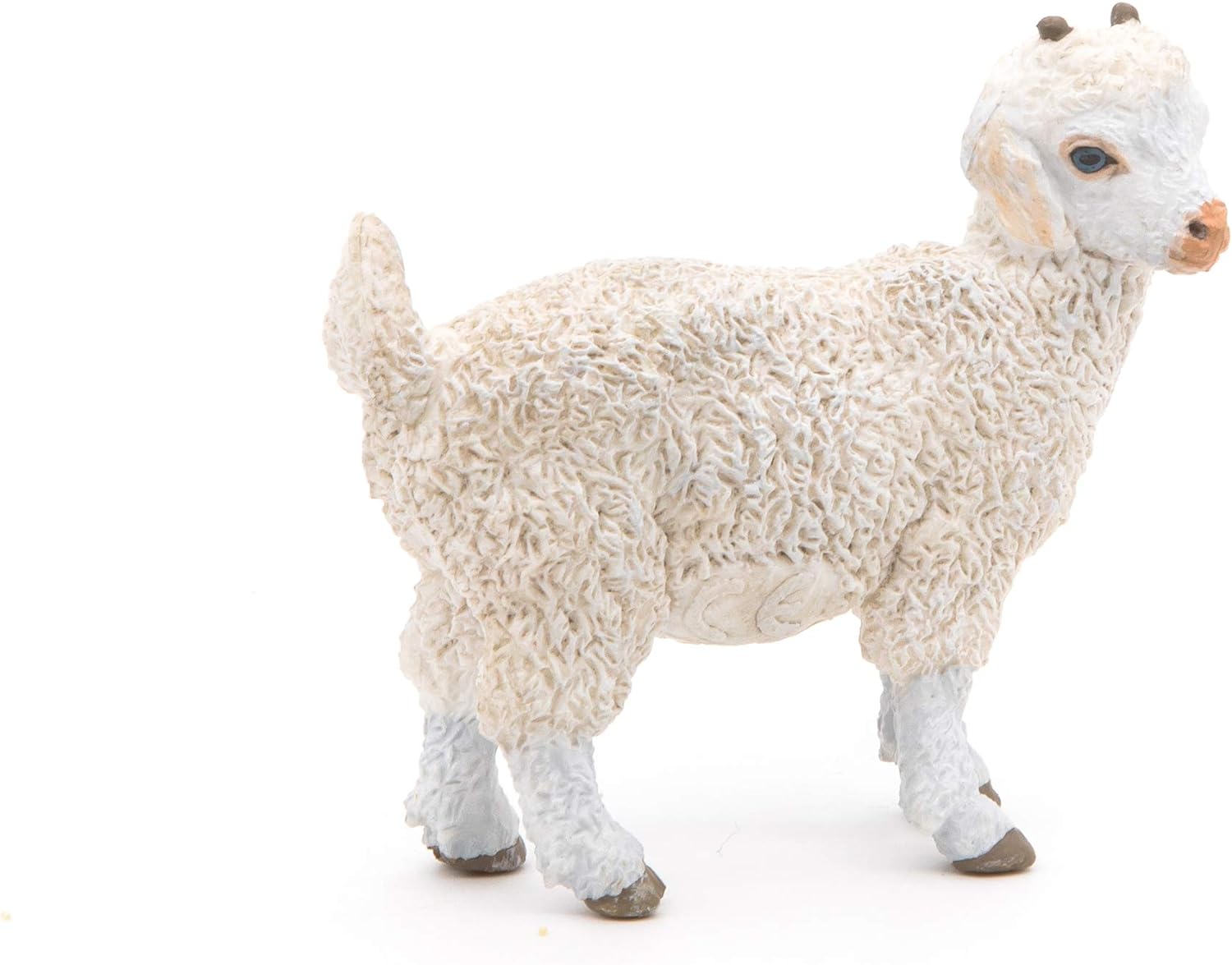 Papo- Chevreau Angora Statuetta, Colore Bianco-Grigio-Rosa, 51171