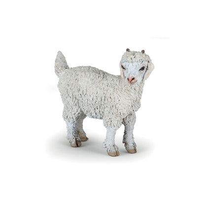 Papo- Chevreau Angora Statuetta, Colore Bianco-Grigio-Rosa, 51171