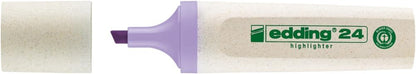 Edding 24 EcoLine highlighter - pastel violet - 10 highlighters - chisel nip 2-5 mm - for quick and easy marking and highlighting of texts and notes - refillable, made of recyclable material