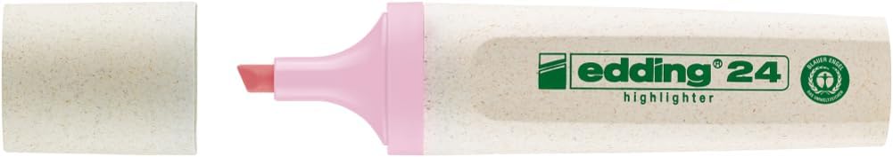 Edding 24 EcoLine highlighter - pastel rose - 10 highlighters - chisel nip 2-5 mm - for quick and easy marking and highlighting of texts and notes - refillable, made of recyclable material