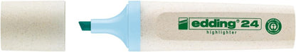 Edding 24 EcoLine highlighter - pastel blue - 10 highlighters - chisel nip 2-5 mm - for quick and easy marking and highlighting of texts and notes - refillable, made of recyclable material