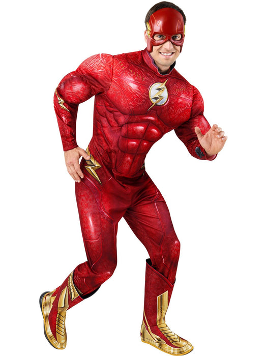 RUBIE'S DC Officiel - THE FLASH - Déguisement de Luxe pour Adultes - Taille M à XL - Costume avec Combinaison à Manches Longues, Bottes et Masque - Halloween, Carnaval, Noël