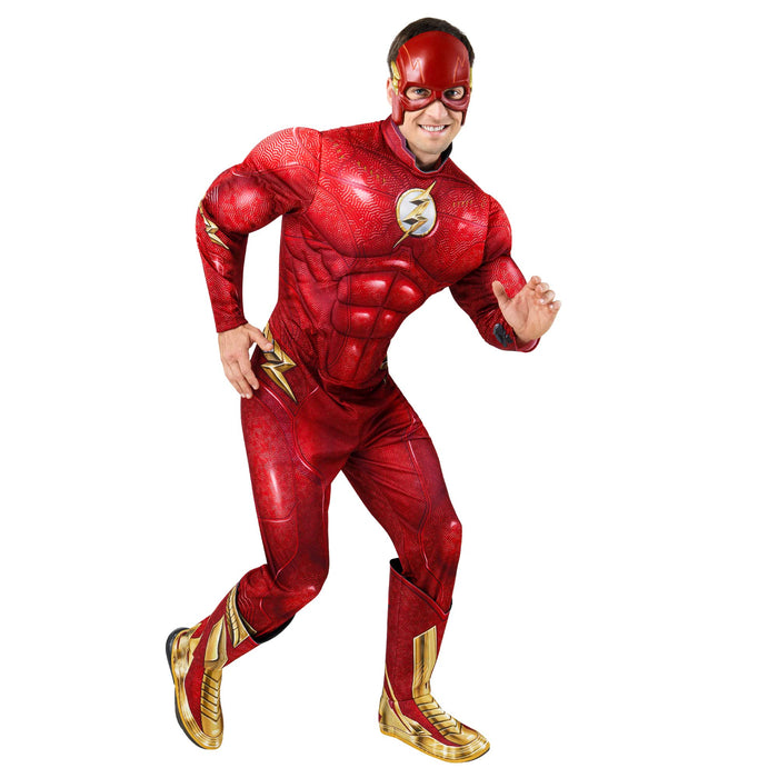 RUBIE'S DC Officiel - THE FLASH - Déguisement de Luxe pour Adultes - Taille M à XL - Costume avec Combinaison à Manches Longues, Bottes et Masque - Halloween, Carnaval, Noël