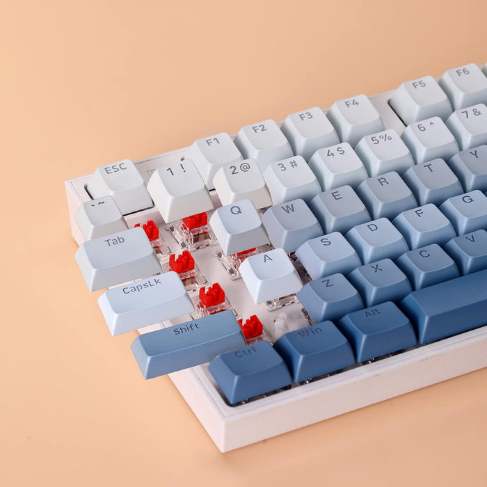 Redragon Touches A134 dégradées bleu ombré, 104 touches standard Doubleshot PBT Profil OEM/Cherry Disposition ANSI anglais (US) Compatible avec tous les claviers mécaniques Redragon