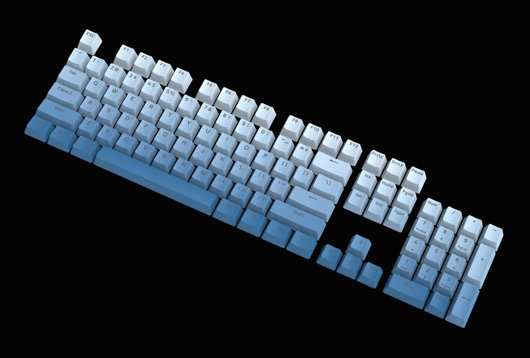 Redragon Touches A134 dégradées bleu ombré, 104 touches standard Doubleshot PBT Profil OEM/Cherry Disposition ANSI anglais (US) Compatible avec tous les claviers mécaniques Redragon