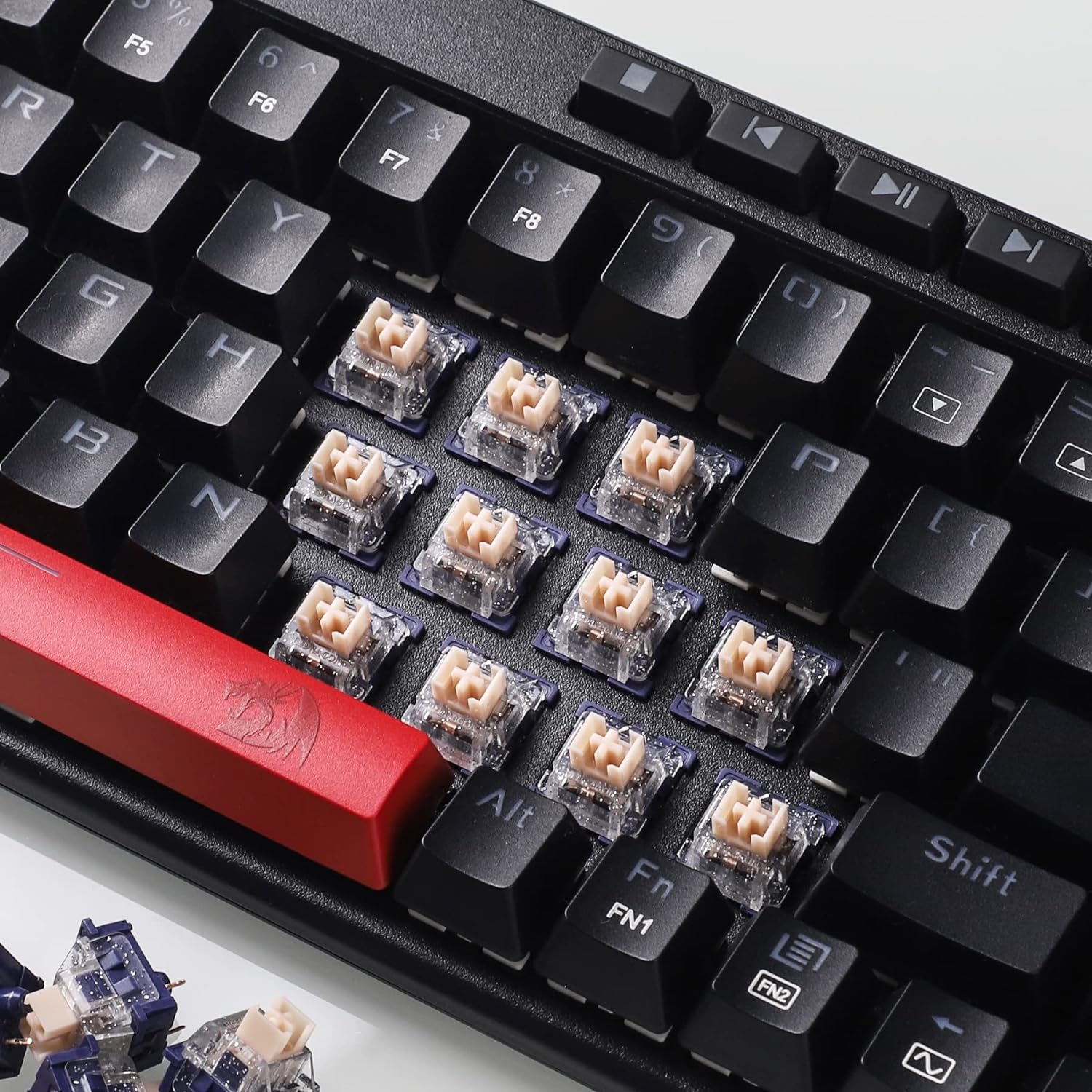 Redragon A113 HP1 Panda Mechanical Keyboard Switches, Lubed Tactile Switches for Keyboard DIY, 3pin 60gf RGB MX Compatible Switches with Puller(38 pcs