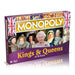 Winning Moves Kings and Queens of Britain Monopoly Board Game, Advance to Alfred the Great, Henry VIII, Victoria and Elizabeth II, expand your empire and trade your way to success, for ages 8 plus