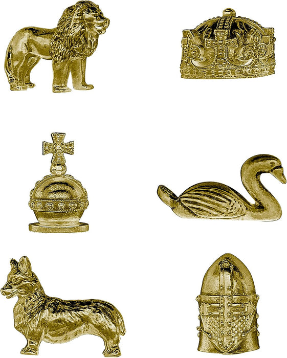 Winning Moves Kings and Queens of Britain Monopoly Board Game, Advance to Alfred the Great, Henry VIII, Victoria and Elizabeth II, expand your empire and trade your way to success, for ages 8 plus