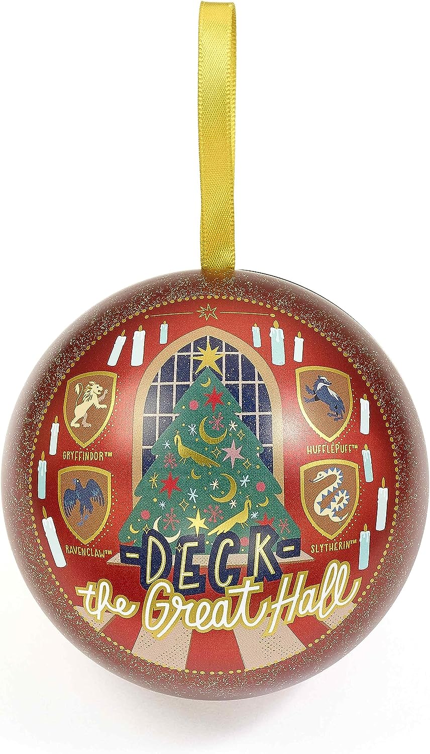The Carat Shop Harry Potter Official Deck The Great Hall Christmas Bauble with Sorting Hat Keyring