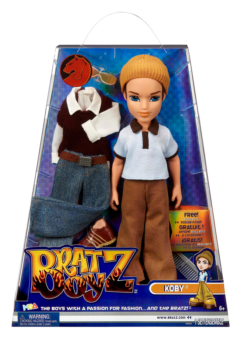 Bratz Original Fashion Doll KOBY - Boyz Series 3 - Boy Doll, 2 Outfits and Poster - For Collectors and Kids Ages 6+