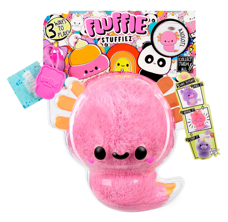 Fluffie Stuffiez Small Collectible Plush - AXOLOTL - Suprise Reveal Unboxing with ASMR Fidget DIY Fur Pulling, Ultrasoft Fluff - Great for Kids Ages 4+