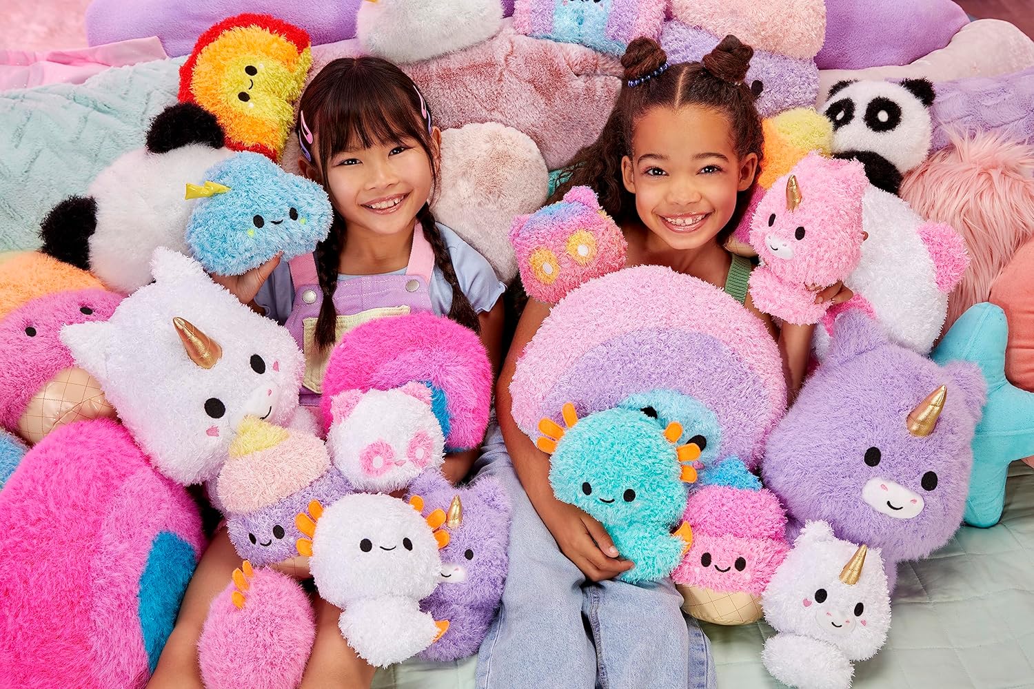 Fluffie Stuffiez Small Collectible Plush - AXOLOTL - Suprise Reveal Unboxing with ASMR Fidget DIY Fur Pulling, Ultrasoft Fluff - Great for Kids Ages 4+