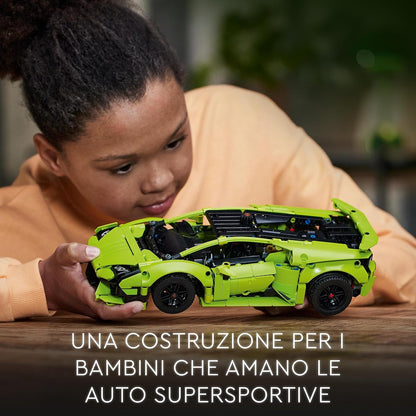 LEGO Technic Lamborghini Huracán Tecnica Toy Car Model Kit, Racing Car Building Set, 42161 & 76914 Speed Champions Ferrari 812 Competizione, Sports Car Toy Model Building Kit, 2023 Series + Speed Cham