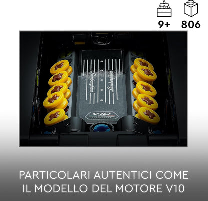 LEGO Technic Lamborghini Huracán Tecnica Toy Car Model Kit, Racing Car Building Set, 42161 & 76914 Speed Champions Ferrari 812 Competizione, Sports Car Toy Model Building Kit, 2023 Series + Speed Cham