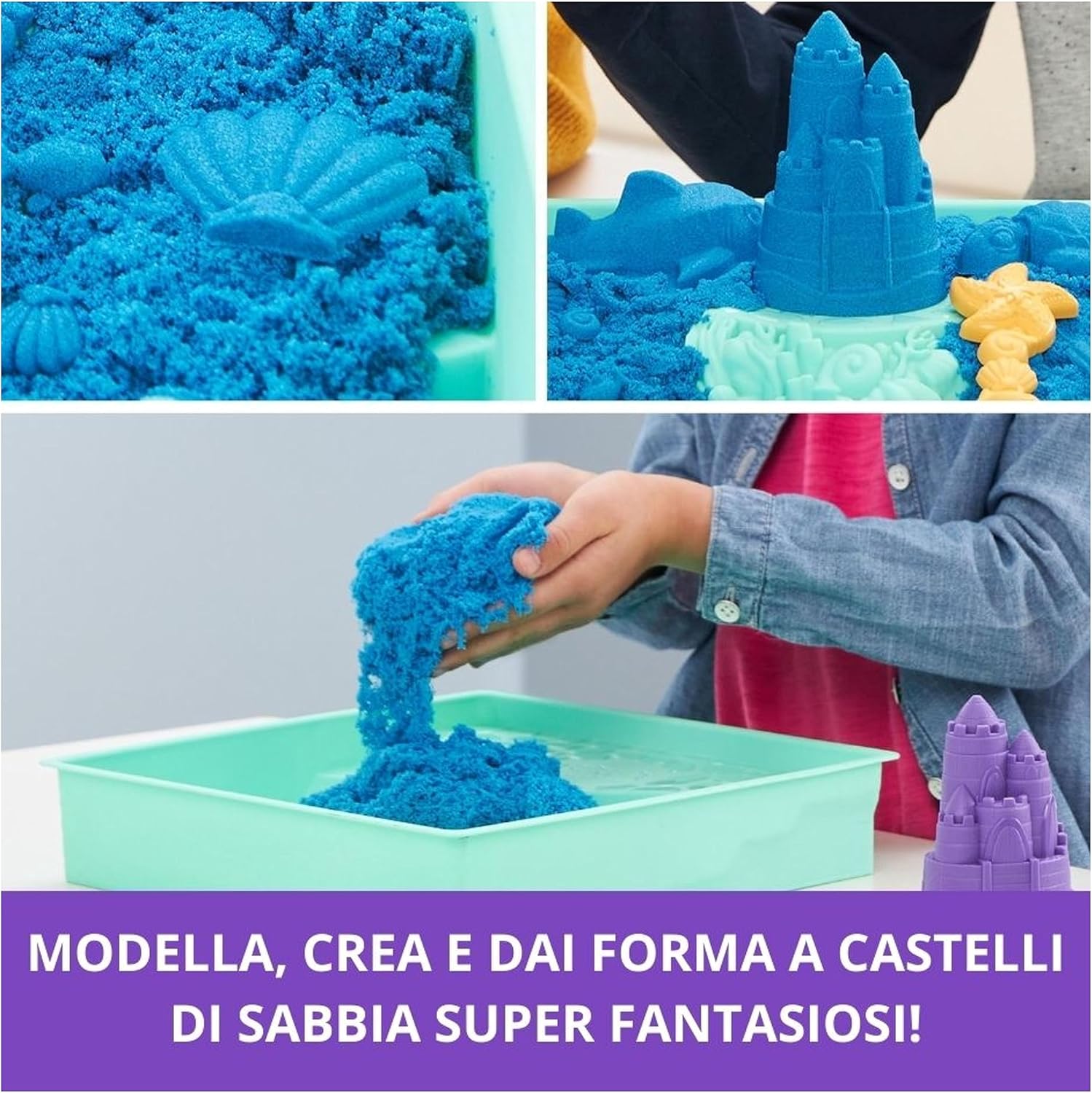 Kinetic Sand Sandbox Set V2 Blue FR Styles Vary