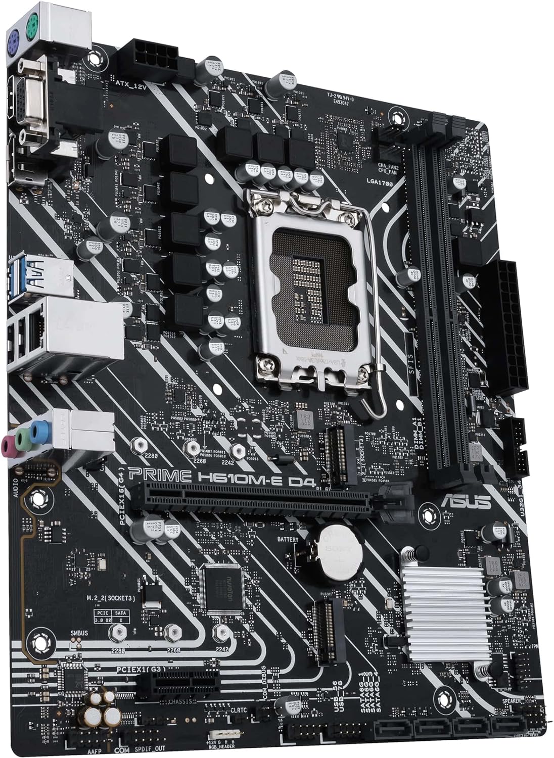 ASUS PRIME H610M-E D4-CSM mATX Motherboard, Intel H610, LGA1700, DDR4, PCI 4.0, Realtek 1Gb Ethernet, Realtek 7.1 Surround, 2xM.2, 4xSATA 6GB/s, USB 3.2 Gen 1, Armoury Crate, Black