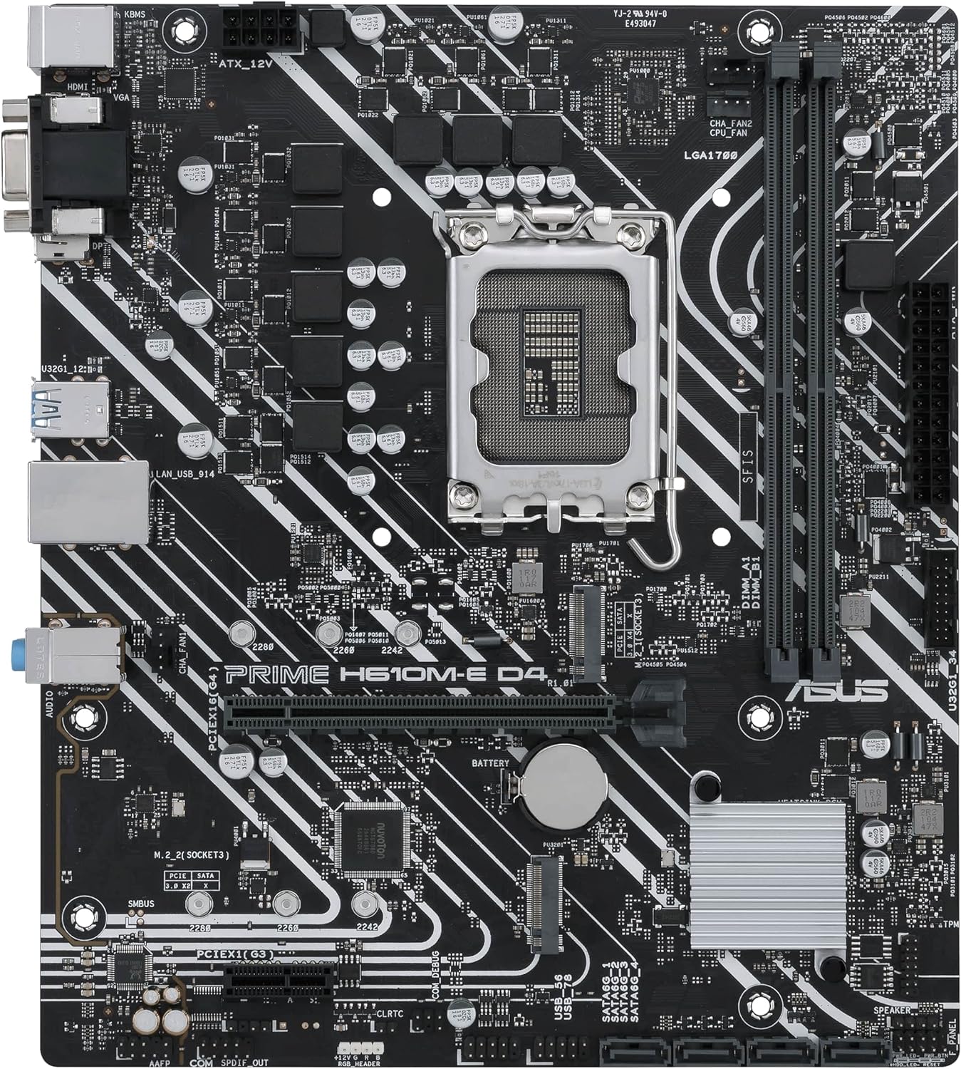 ASUS PRIME H610M-E D4-CSM mATX Motherboard, Intel H610, LGA1700, DDR4, PCI 4.0, Realtek 1Gb Ethernet, Realtek 7.1 Surround, 2xM.2, 4xSATA 6GB/s, USB 3.2 Gen 1, Armoury Crate, Black