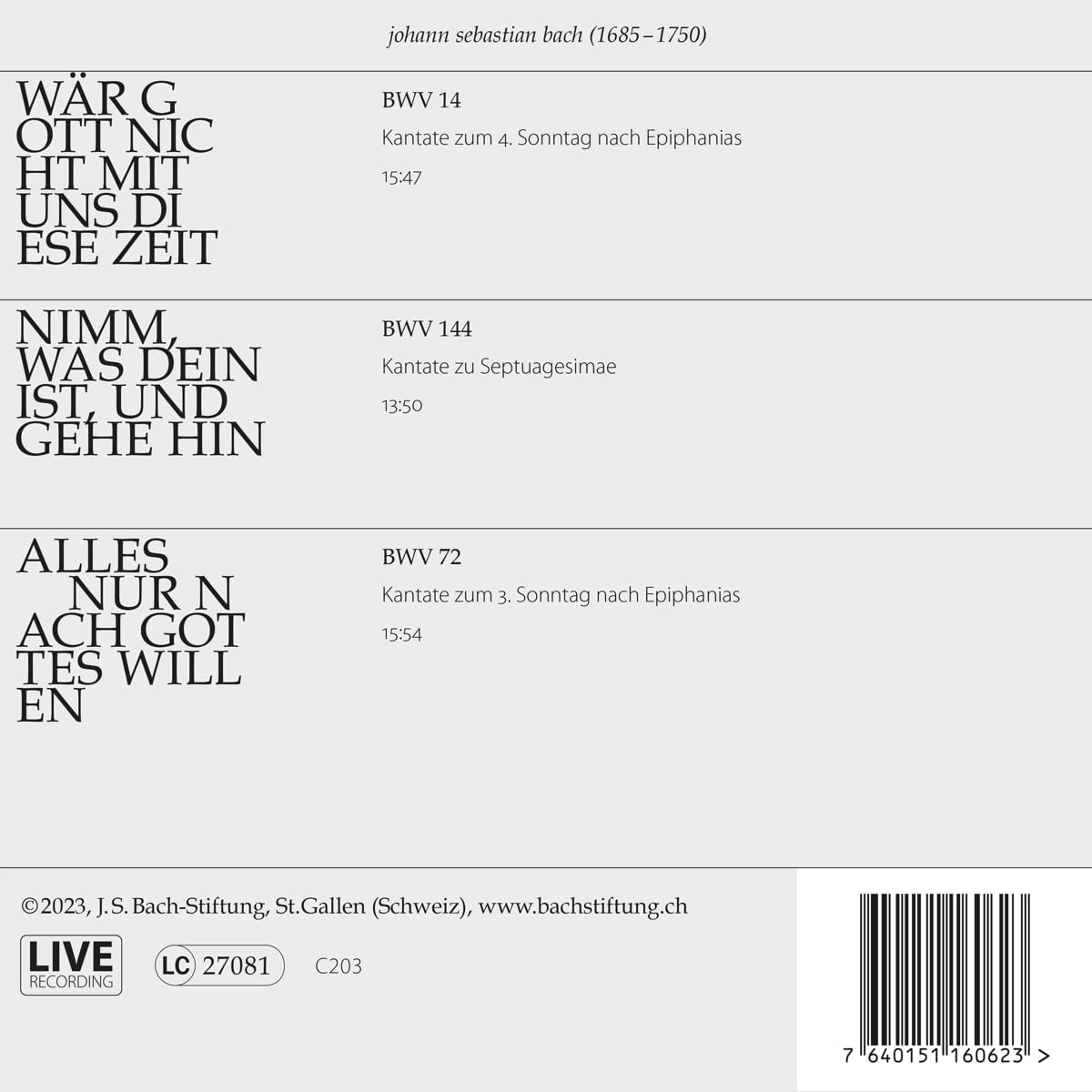 Bach Kantaten N°44