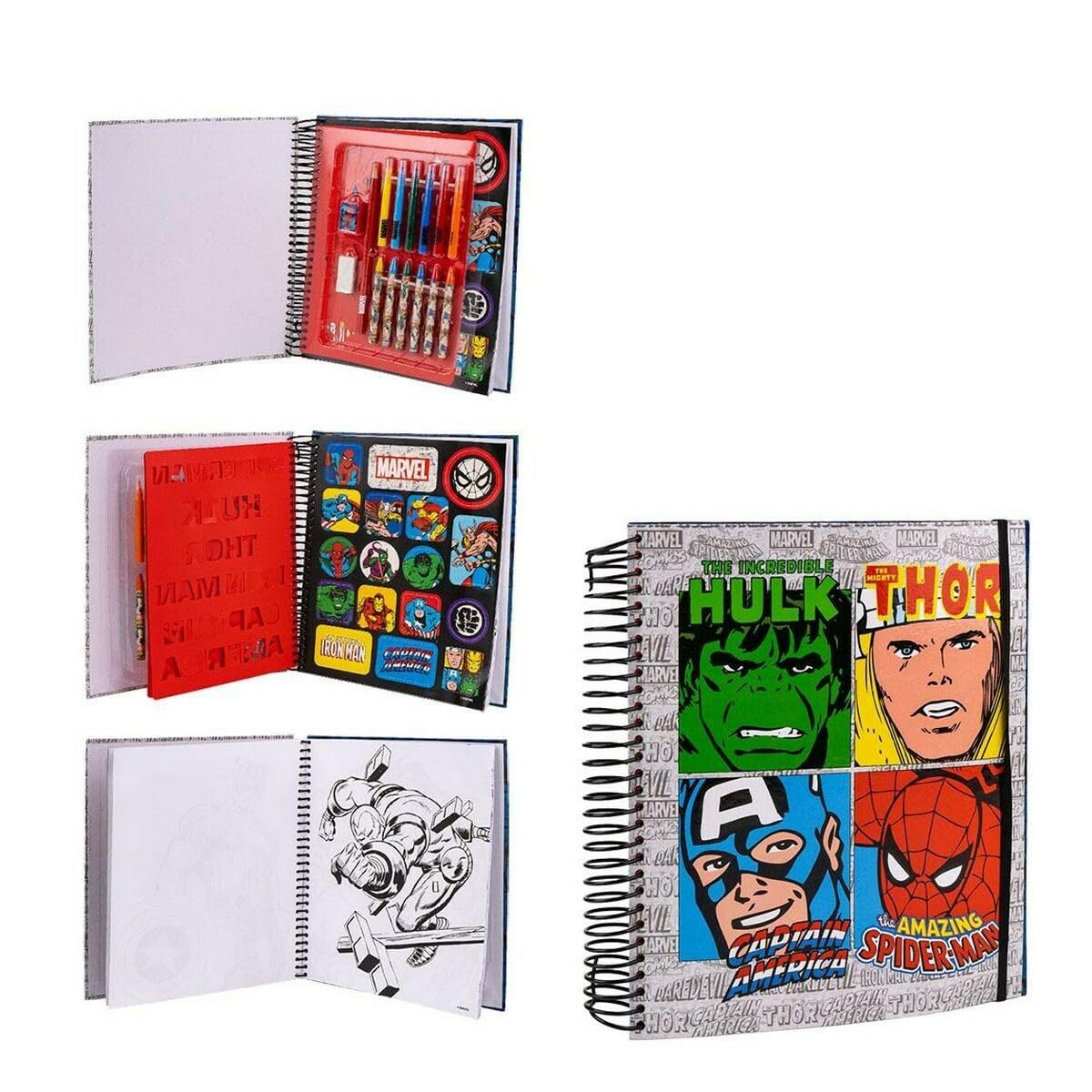 CERDÁ LIFE'S LITTLE MOMENTS Unisex Kid's Marvel Colouring Book Pencil case, Multicolor, Standard
