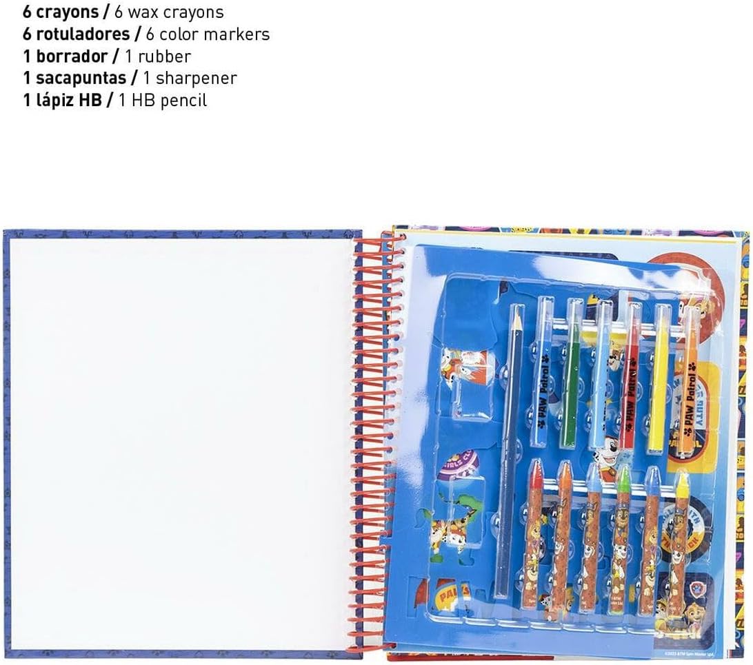 CERDÁ LIFE'S LITTLE MOMENTS Unisex Kid's Paw Patrol Colouring Book Pencil case, Multicolor, Standard