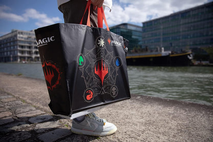 Konix Magic The Gathering Borsa della Spesa 40 x 45 x 20 cm - Materiale riciclato - Design a 5 colori - Nero