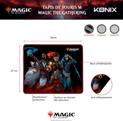 Konix Magic The Gathering Borsa della Spesa 40 x 45 x 20 cm - Materiale riciclato - Design a 5 colori - Nero