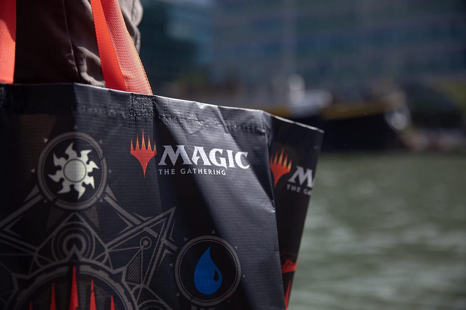 Konix Magic The Gathering Borsa della Spesa 40 x 45 x 20 cm - Materiale riciclato - Design a 5 colori - Nero