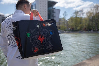 Konix Magic The Gathering Borsa della Spesa 40 x 45 x 20 cm - Materiale riciclato - Design a 5 colori - Nero