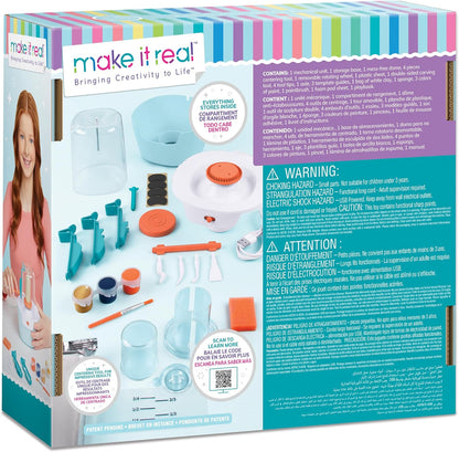 Make It Real: Mini Pottery Studio - 26 pcs DIY Pottery Kit, Mess Free Air Dry Clay, 10 Projects, Tweens, Girls & Kids Ages 8+