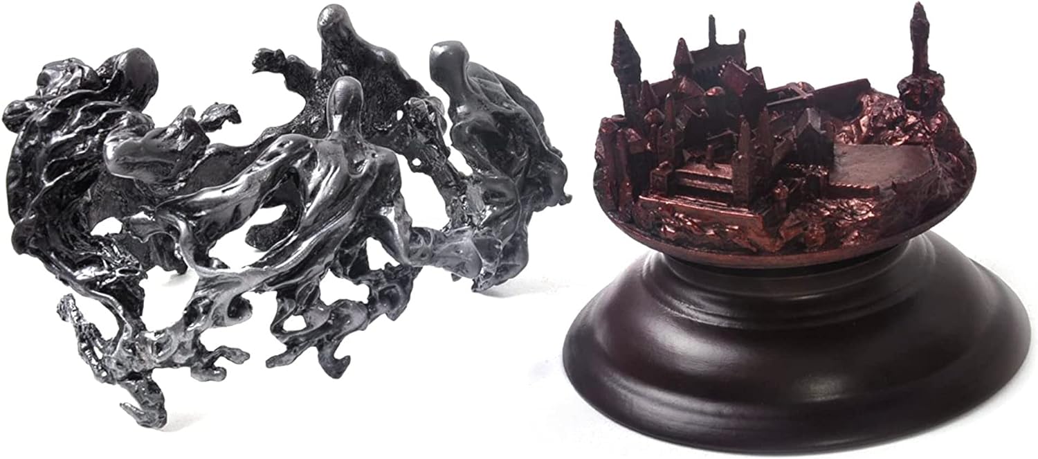 The Noble Collection Harry Potter Dementors Crystal Ball - 5in (12.5cm) Pewter Dementors around Hogwarts Castle - Officially Licensed Film Set Movie Props Gifts