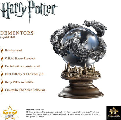 The Noble Collection Harry Potter Dementors Crystal Ball - 5in (12.5cm) Pewter Dementors around Hogwarts Castle - Officially Licensed Film Set Movie Props Gifts