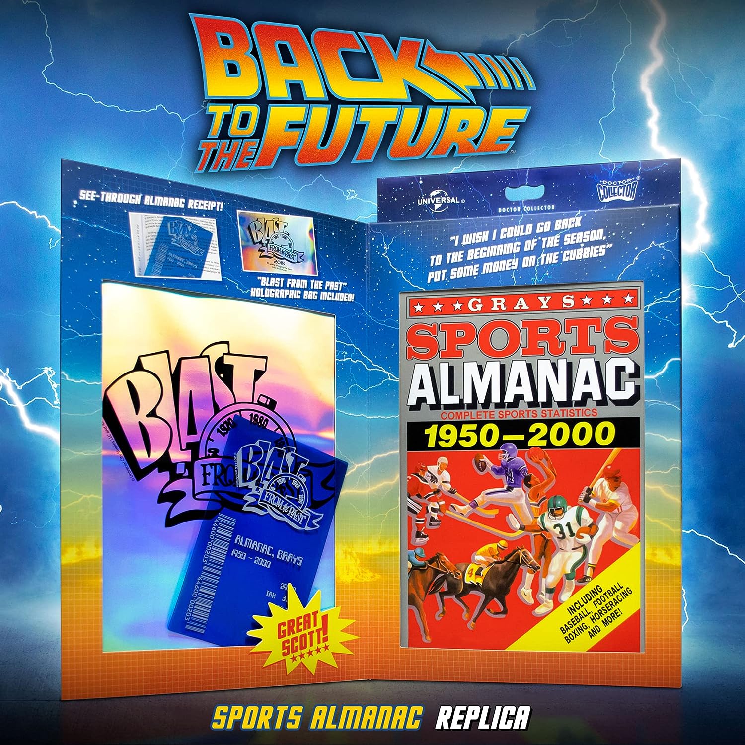 Doctor Collector Retour vers le futur réplique poupée 1/1 sports almanac