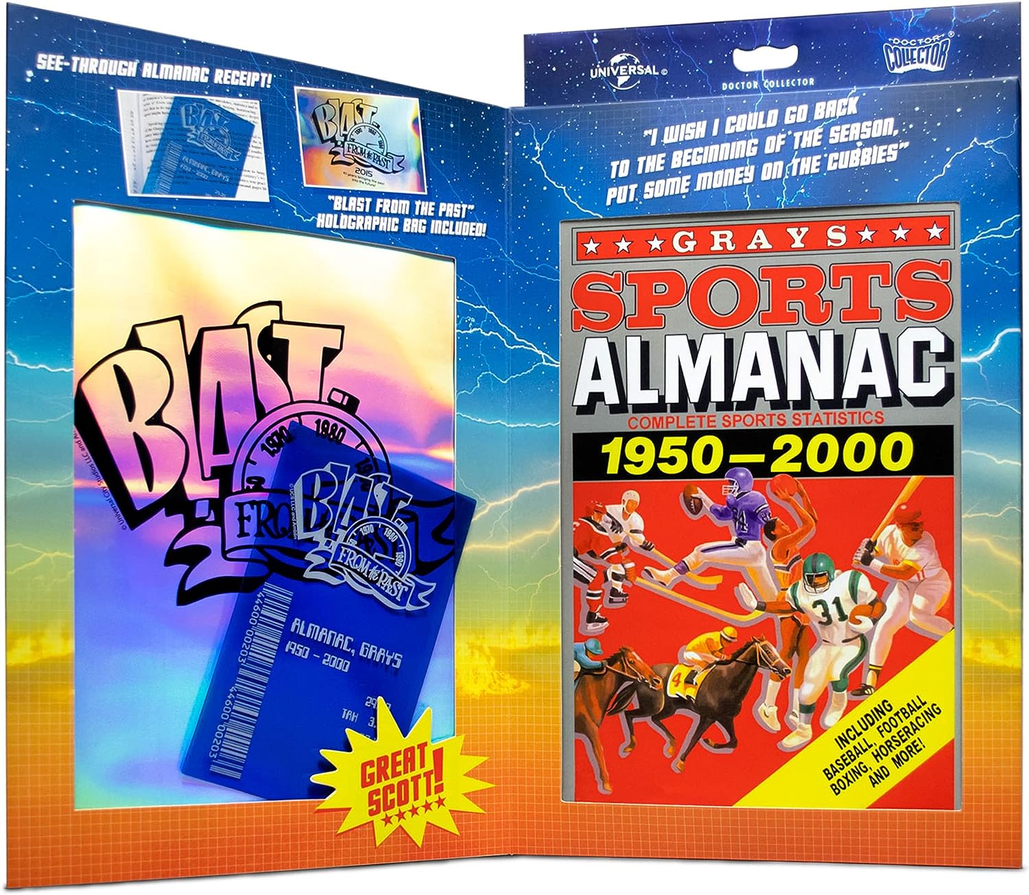 Doctor Collector Retour vers le futur réplique poupée 1/1 sports almanac