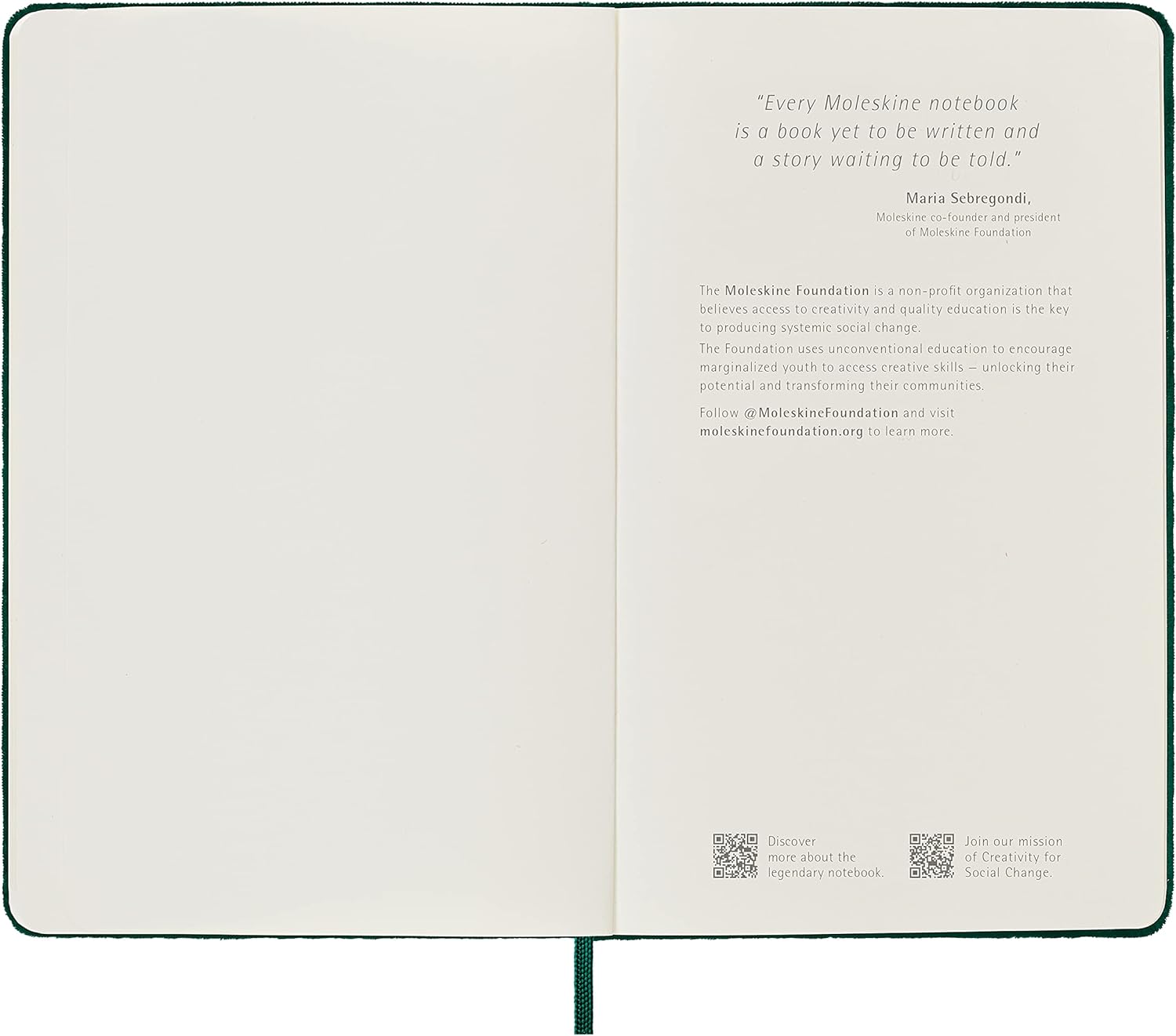 Moleskine Lined Notebook, Limited Edition Velvet Collection, Velvet Hard Cover and Elastic Closure, Green Colour, Large Format, 144 Pages
