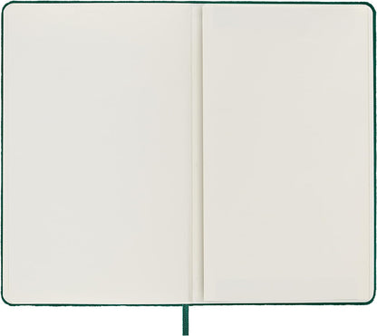 Moleskine Lined Notebook, Limited Edition Velvet Collection, Velvet Hard Cover and Elastic Closure, Green Colour, Large Format, 144 Pages