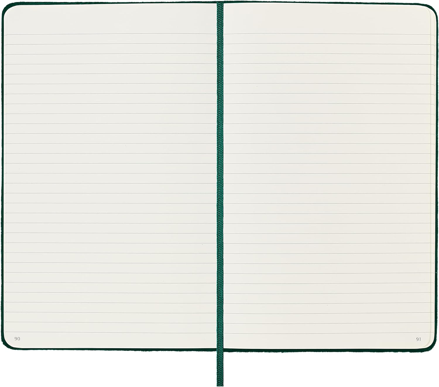 Moleskine Lined Notebook, Limited Edition Velvet Collection, Velvet Hard Cover and Elastic Closure, Green Colour, Large Format, 144 Pages