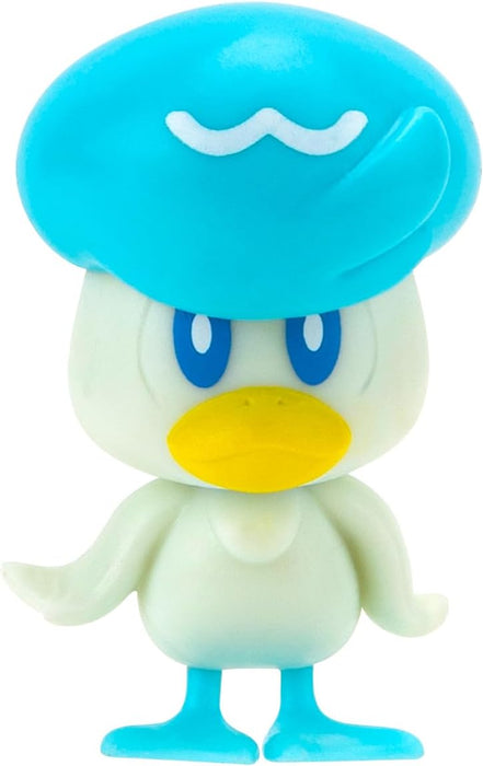 Pokemon PKW3402 Paldea 4 Pack-Features 2-Inch Pikachu, Fuecoco, Sprigatito, and Quaxly Battle Figures, Black