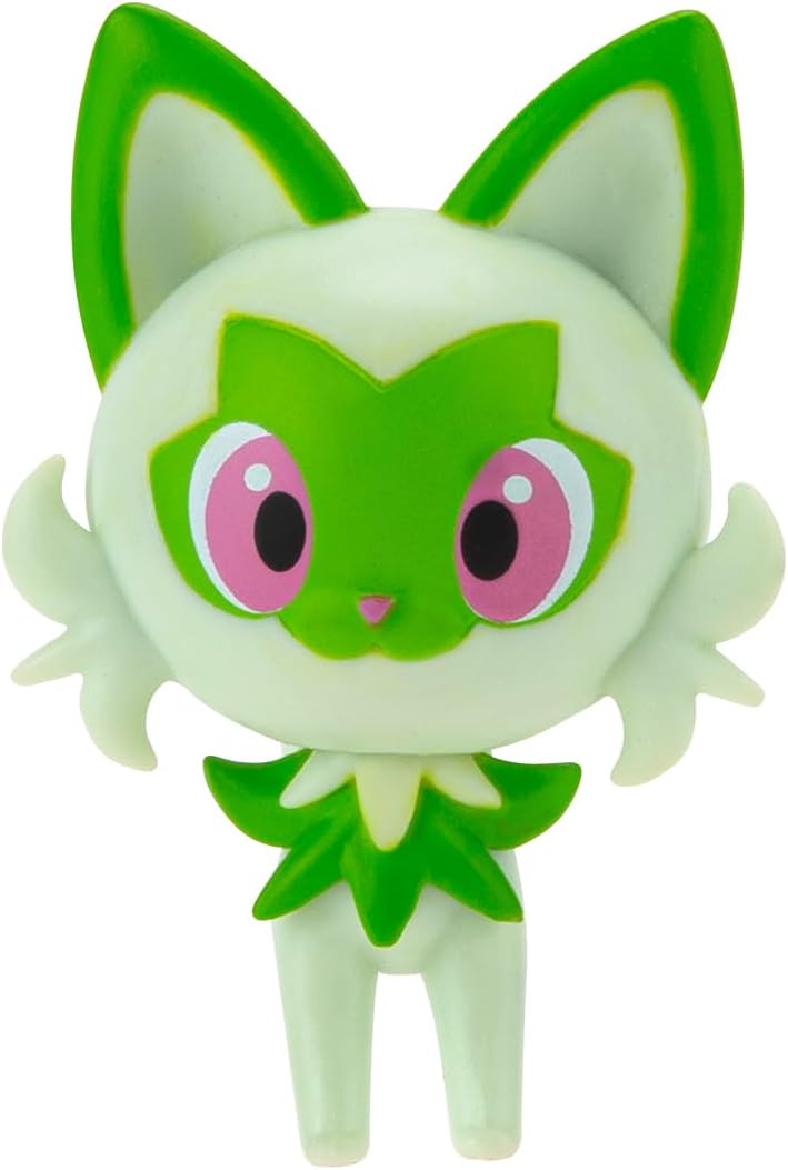Pokemon PKW3402 Paldea 4 Pack-Features 2-Inch Pikachu, Fuecoco, Sprigatito, and Quaxly Battle Figures, Black