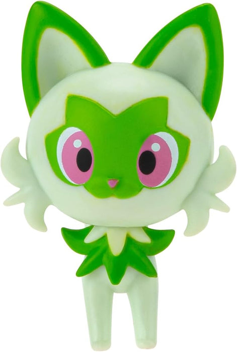 Pokemon PKW3402 Paldea 4 Pack-Features 2-Inch Pikachu, Fuecoco, Sprigatito, and Quaxly Battle Figures, Black