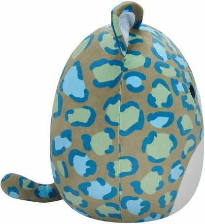Squishmallows SQCR04131 - Peluche ufficiale Kelly Toys, Enos der Leopard, 30 cm, morbidissimo peluche
