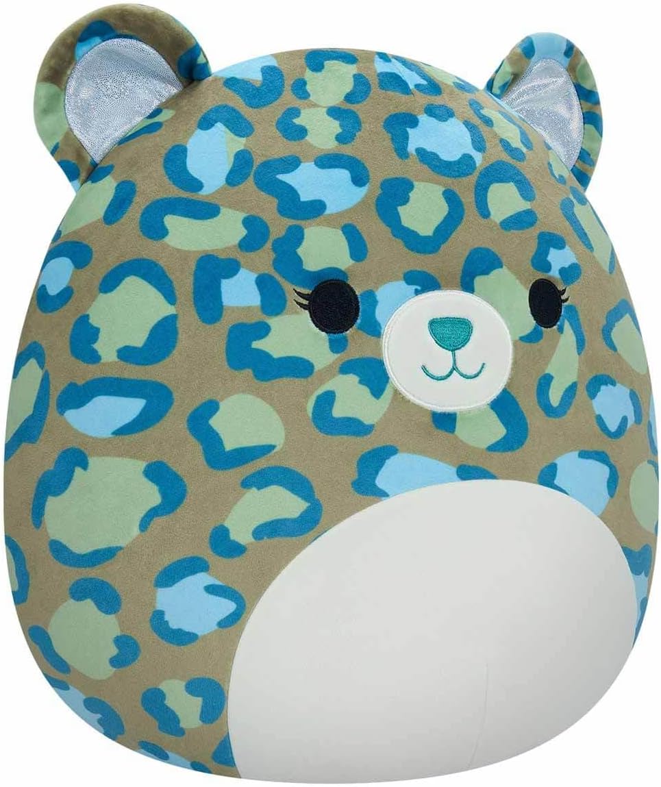 Squishmallows SQCR04131 - Peluche ufficiale Kelly Toys, Enos der Leopard, 30 cm, morbidissimo peluche