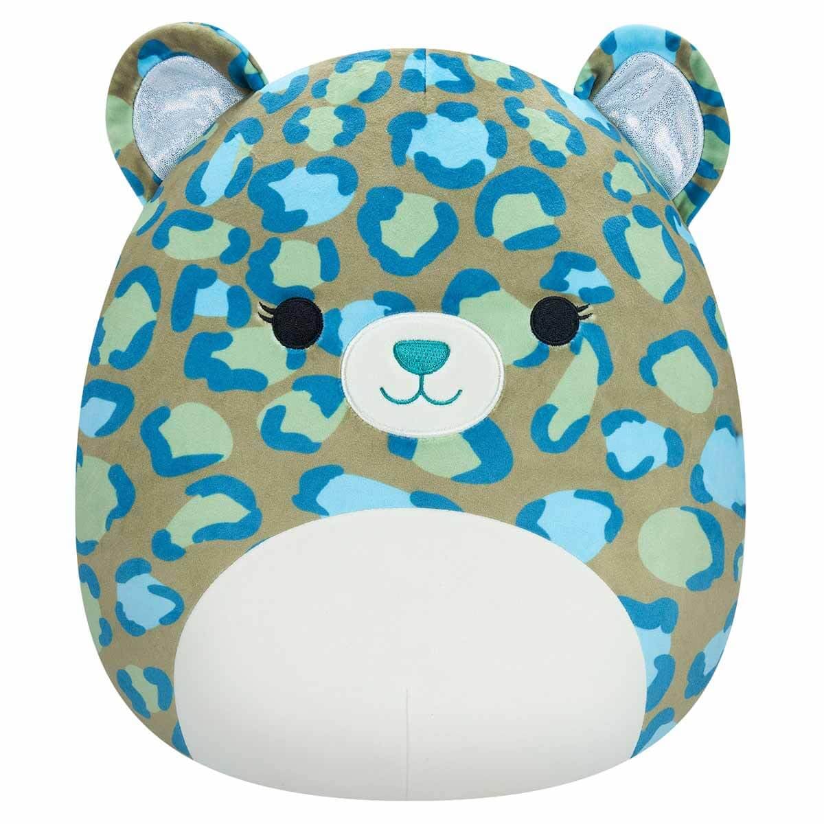 Squishmallows SQCR04131 - Peluche ufficiale Kelly Toys, Enos der Leopard, 30 cm, morbidissimo peluche