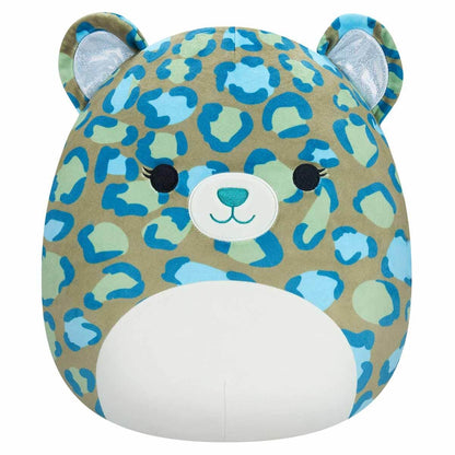 Squishmallows SQCR04131 - Peluche ufficiale Kelly Toys, Enos der Leopard, 30 cm, morbidissimo peluche