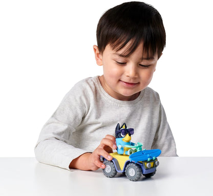 Bluey Vehicle and Figure Pack Beach Quad with Bandit with 2.5-3 Inch Figure and Surfboard Accessory