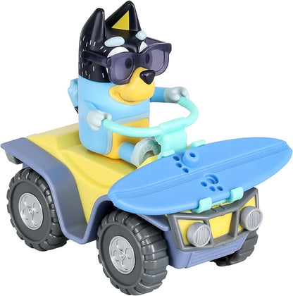 Bluey Vehicle and Figure Pack Beach Quad with Bandit with 2.5-3 Inch Figure and Surfboard Accessory