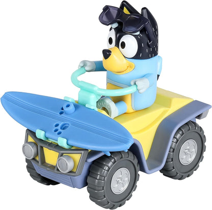 Bluey Vehicle and Figure Pack Beach Quad with Bandit with 2.5-3 Inch Figure and Surfboard Accessory