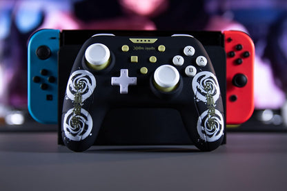 Konix Jujutsu Kaisen Wired Controller for Nintendo Switch Console, Vibration Function, 3 m Cable, Black and White