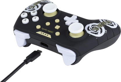 Konix Jujutsu Kaisen Wired Controller for Nintendo Switch Console, Vibration Function, 3 m Cable, Black and White