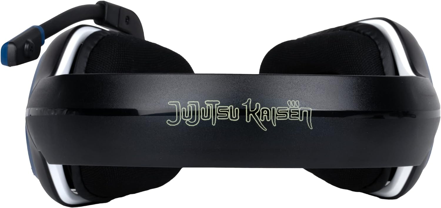 Konix Jujutsu Kaisen Auriculares Gaming con Cable para PS4, PS5, Switch, Xbox One y Series X|S - Micrófono a 45° - Cable de 1,5 m - Conector Jack de 3,5 mm - Diseño de Gojo