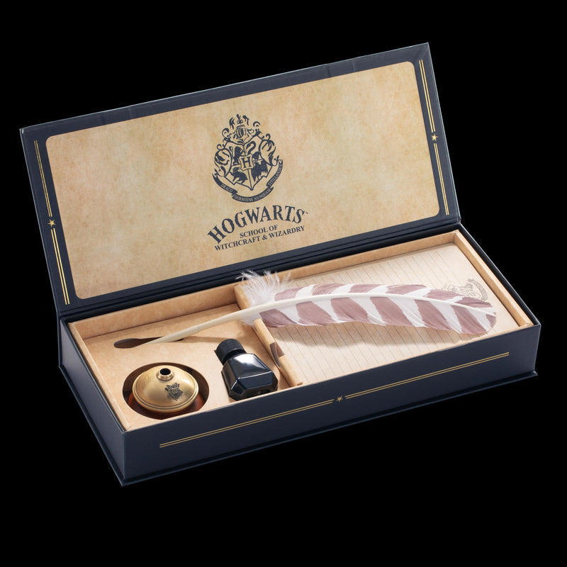 The Noble Collection Hogwarts Writing Quill with Hogwarts Headed Paper